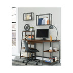 Black Faux Leather Swivel Desk Chair with Bucket Seat