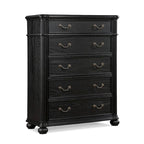Aliana 3 Piece Black Modern Contemporary Solid Wood, Veneers Fabric Upholstered Bedroom Set