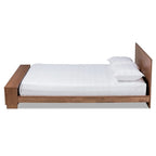 Carbon Loft Dehaney Ash Walnut Finish Platform Bed with Shelves