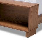 Carbon Loft Dehaney Ash Walnut Finish Platform Bed with Shelves