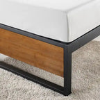 Lit plateforme Priage by ZINUS GOOD DESIGN Winner 14 pouces en métal marron et bambou