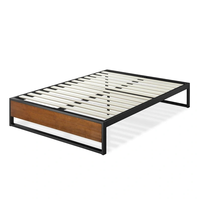 Lit plateforme Priage by ZINUS GOOD DESIGN Winner 14 pouces en métal marron et bambou
