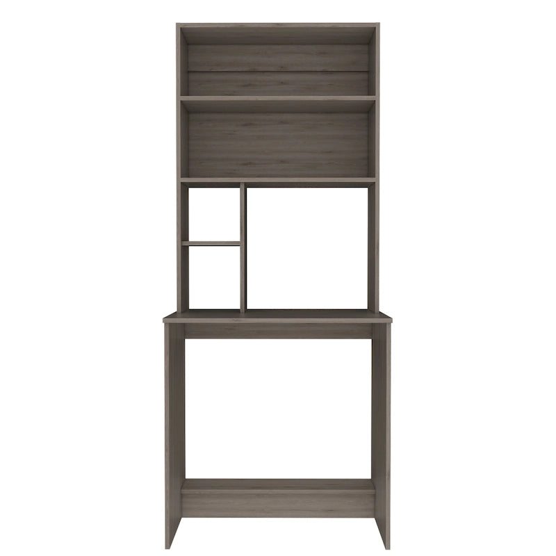 FM Furniture Sawgrass Writing Computer Desk with 5 Open Shelves and Hutch