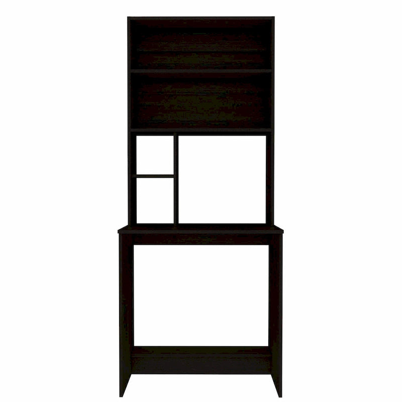 FM Furniture Sawgrass Writing Computer Desk with 5 Open Shelves and Hutch