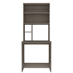 FM Furniture Sawgrass Writing Computer Desk with 5 Open Shelves and Hutch