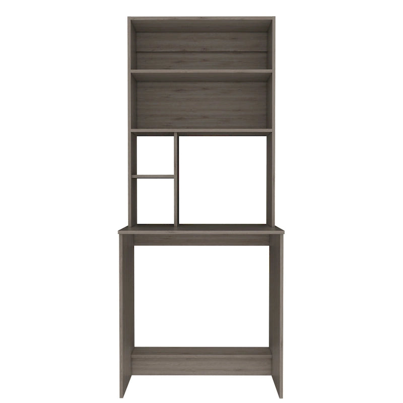 FM Furniture Sawgrass Writing Computer Desk with 5 Open Shelves and Hutch