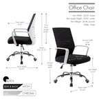 Porthos Home Brio Swivel Office Chair, Mesh Back, Adjustable Height