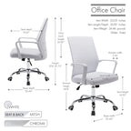 Porthos Home Brio Swivel Office Chair, Mesh Back, Adjustable Height