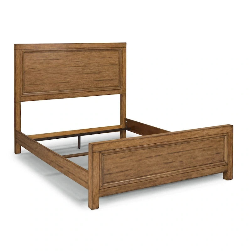 Lit queen en bois de finition caramel Wallace de Carbon Loft