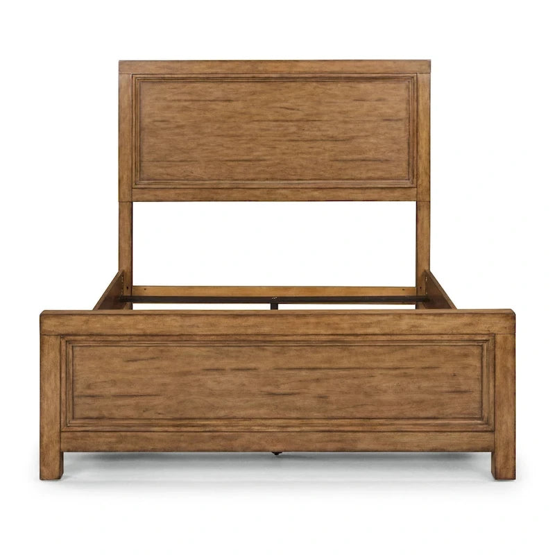 Lit queen en bois de finition caramel Wallace de Carbon Loft
