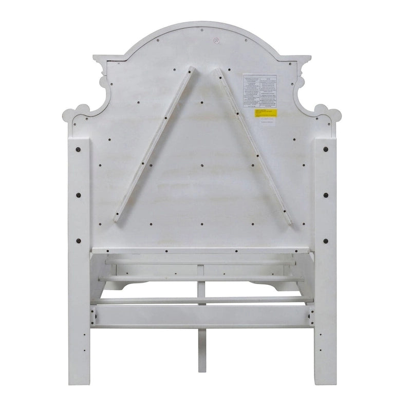 Antique White Upholstered Panel Bed with Tufted Chenille - Multiple Sizes