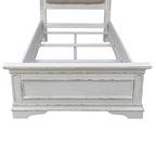 Antique White Upholstered Panel Bed with Tufted Chenille - Multiple Sizes