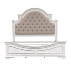 Antique White Upholstered Panel Bed with Tufted Chenille - Multiple Sizes