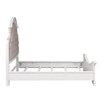 Antique White Upholstered Panel Bed with Tufted Chenille - Multiple Sizes