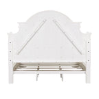 Antique White Upholstered Panel Bed with Tufted Chenille - Multiple Sizes