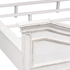 Antique White Upholstered Panel Bed with Tufted Chenille - Multiple Sizes