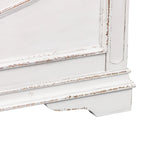 Antique White Upholstered Panel Bed with Tufted Chenille - Multiple Sizes