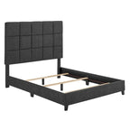 Bridgevine Home Tall Granite Dark Grey Square Headboard Upholstered Platform Bed