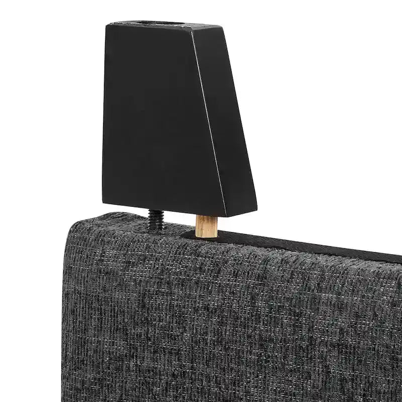 Bridgevine Home Tall Granite Dark Grey Square Headboard Upholstered Platform Bed