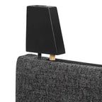 Bridgevine Home Tall Granite Dark Grey Square Headboard Upholstered Platform Bed