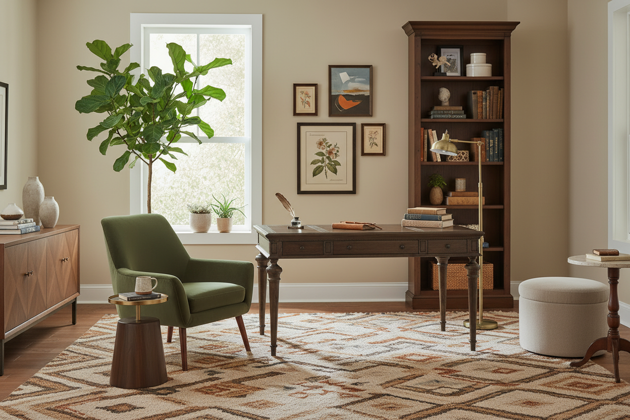 Java Finish Writing Desk with Drop Front Drawer - Mindi Wood - 60 Inch