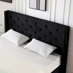 Morden Fort King Size Velvet Upholstered Platform Bed Frame with 6 inches Metal Legs