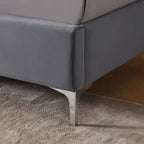 Morden Fort King Size Velvet Upholstered Platform Bed Frame with 6 inches Metal Legs