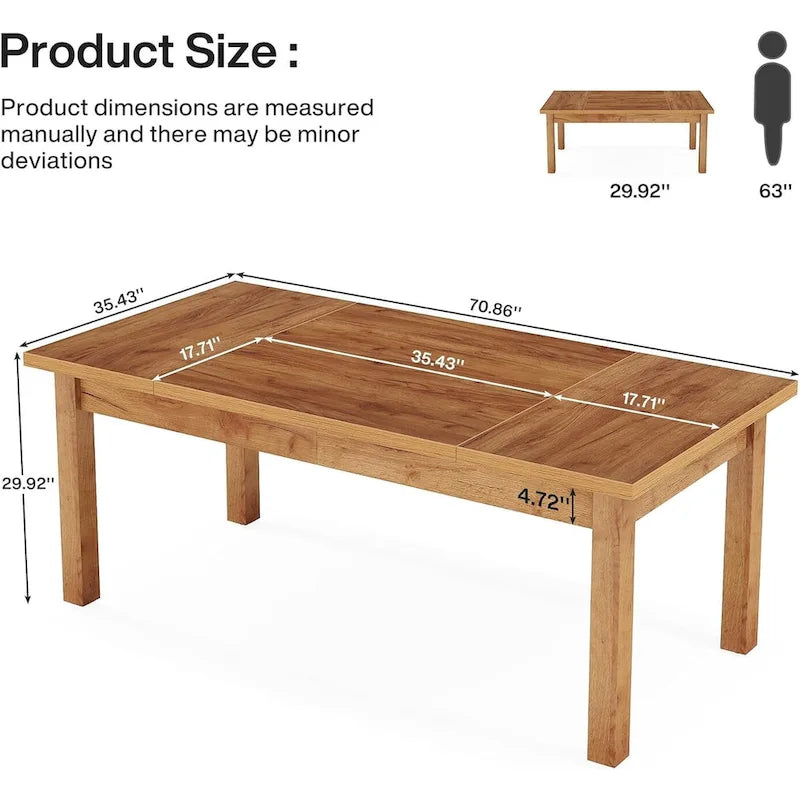 Wood Finish Executive Desk - 71 Inch - For 1-2 People