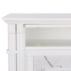 SEI Furniture Occom Electric Fireplace with Faux Marble Mantel with Media Storage