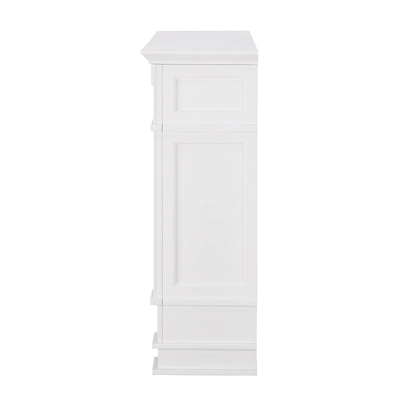 SEI Furniture Occom Electric Fireplace with Faux Marble Mantel with Media Storage