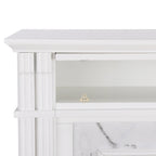 SEI Furniture Occom Electric Fireplace with Faux Marble Mantel with Media Storage