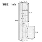 72 Bathroom Tall Cabinet with Drawer and 5 Adjustable Shelves