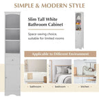 72 Bathroom Tall Cabinet with Drawer and 5 Adjustable Shelves