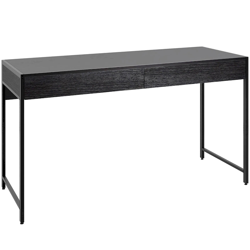Writing Desk with 2 Drawers - Engineered Wood and Steel - 44 Inch