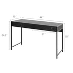 Writing Desk with 2 Drawers - Engineered Wood and Steel - 44 Inch