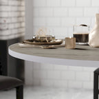 Dessus de table rond de 36 po avec dessus laminé réversible