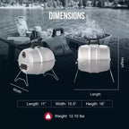 Barbecue au charbon de bois Americana Grills Keg A Que, barbecue portable d'extérieur avec couvercle durable revêtu par poudre, surface de cuisson de 186 pouces carrés, argent