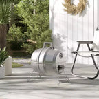 Barbecue au charbon de bois Americana Grills Keg A Que, barbecue portable d'extérieur avec couvercle durable revêtu par poudre, surface de cuisson de 186 pouces carrés, argent