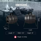Barbecue au charbon de bois Americana Grills Keg A Que, barbecue extérieur portable avec couvercle et cuve durables recouverts de poudre, surface de cuisson de 186 pouces carrés, noir