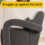Cozy white Teddy Fabric Armchair - Modern Sturdy Lounge Chair with Curved Arms and Thick Cushioning for Plush Comfort