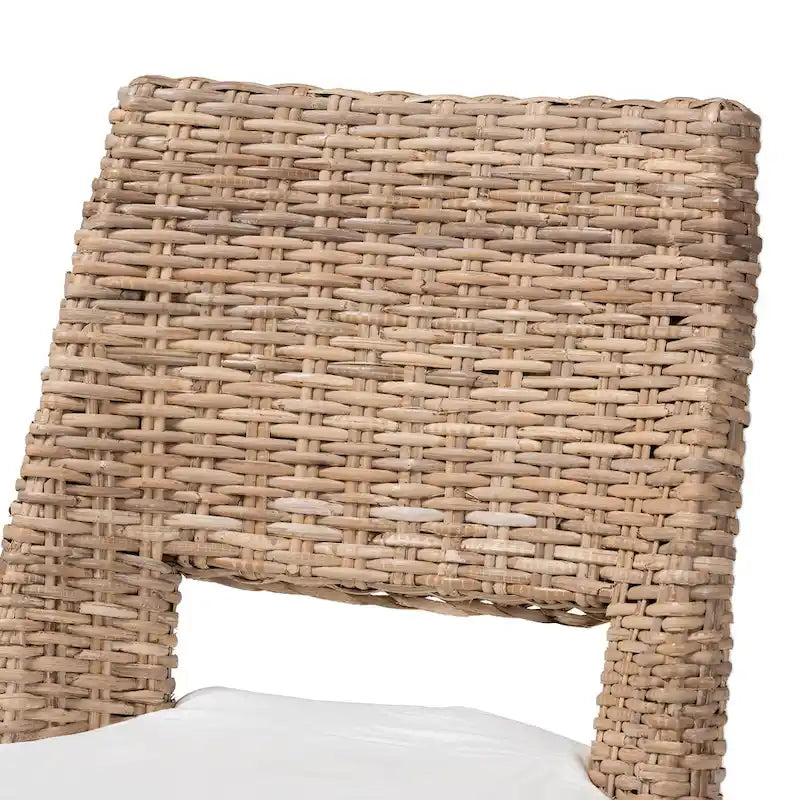 Nafaro Bohemian Rattan/ Metal 2-Piece Dining Chair Set with Cushion
