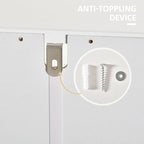 Meuble de Rangement de Salle de Bain Blanc avec Deux Portes et 2 Étagères Réglables - MDF