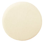 Round Upholstered top Ottoman on metal frame - Cream Faux Sheepskin