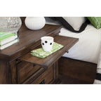 Clemence Beige and Burnished Oak 4-piece Panel Bedroom Set