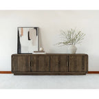 Aurelle Home Modima Rustic Rounded Edge Entertainment Center