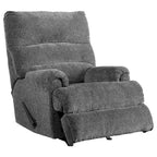 Fauteuil inclinable manuel à bascule en tissu avec levier, gris