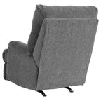 Fauteuil inclinable manuel à bascule en tissu avec levier, gris