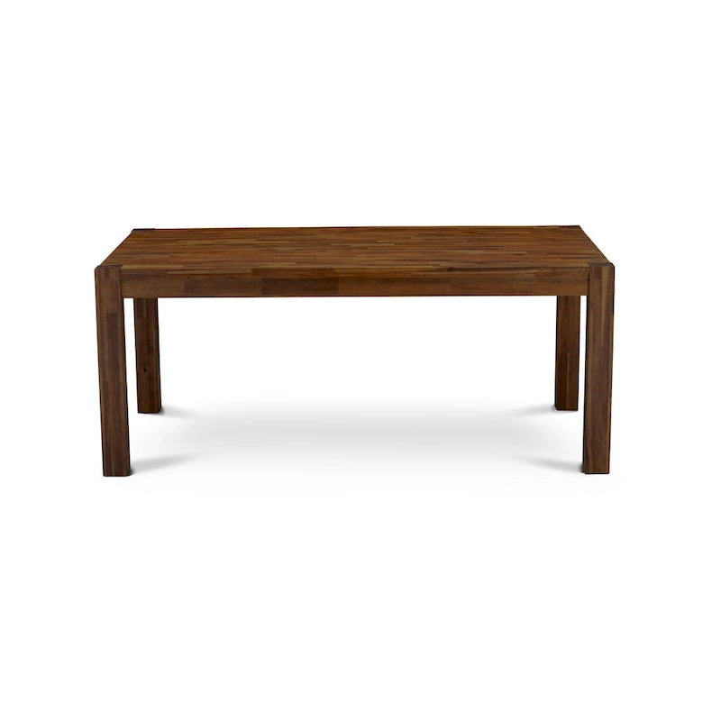 East West Furniture Dining Table Set- a Wood Kitchen Table and 4 Doeskin Linen Fabric Dining Chairs, Natural (Pieces Options)