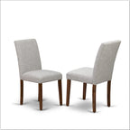 East West Furniture Ensemble de salle à manger – Une table de cuisine en bois et 4 chaises de salle à manger en tissu de lin Doeskin, Naturel (Options de pièces)