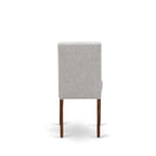 East West Furniture Ensemble de salle à manger – Une table de cuisine en bois et 4 chaises de salle à manger en tissu de lin Doeskin, Naturel (Options de pièces)